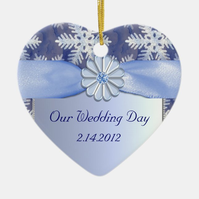 Crystal blåttSnowflakefirande Julgransprydnad Keramik (Framsidan)