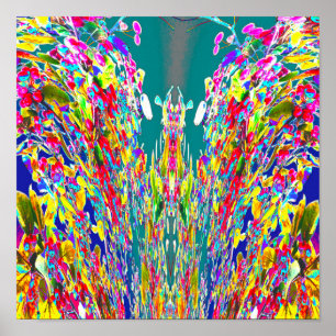 Crystal-blommor digital Energy Fflow Reiki Master Poster