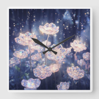 Crystal Bloom Fyrkantig Klocka