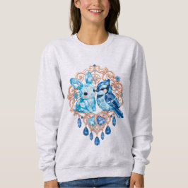 Crystal Blue Bunny and Blue Jay Heart T Shirt