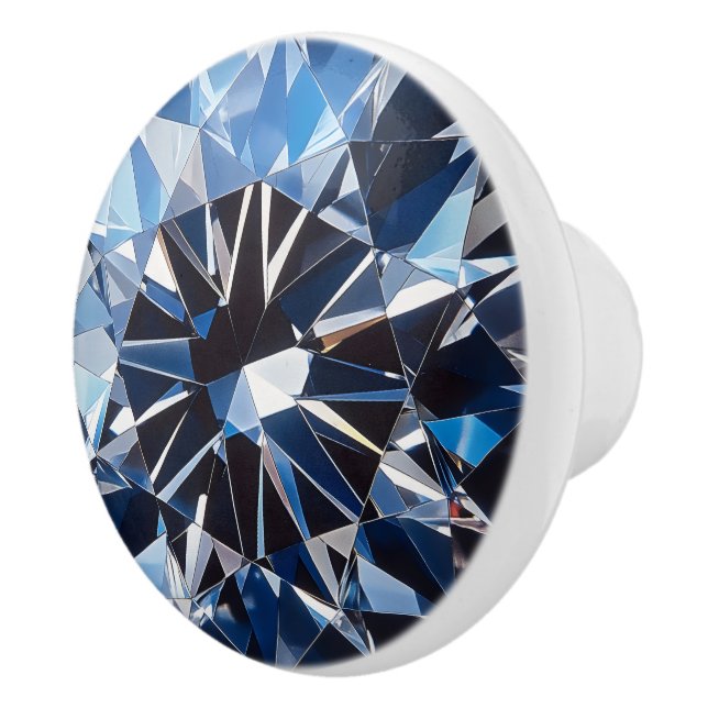 Crystal Blue Diamantmönster Knopp (Höger)
