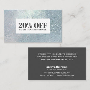 Crystal Blue Glass Paral-rabatt Kuponkort Visitkort