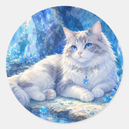 Crystal Blue Katt Klistermärke