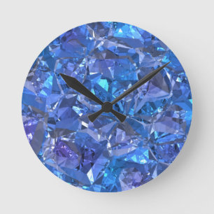 Crystal Blue och Lila Rund Klocka