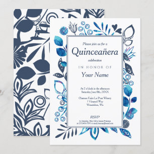 Crystal Blue Quinceañera-inbjudningar Inbjudningar