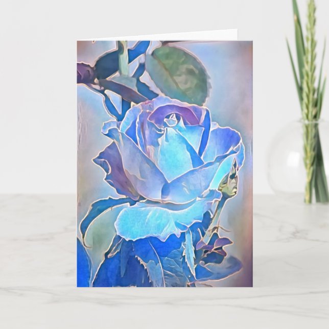 Crystal Blue Ro Art Note Card Kort (Framsida)