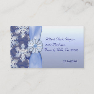 Crystal Blue Snowflake Firande Visitkort