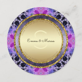 Crystal Boho Magic Round Bröllop Menu-kort Meny