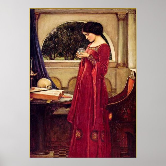 "Crystal Boll" av John William Waterhouse Poster (Framsidan)
