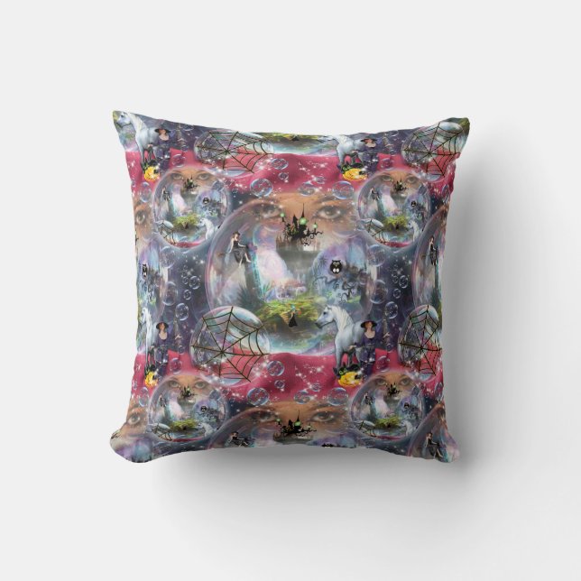 Crystal Boll Halloween Witch Kudde (Framsida)