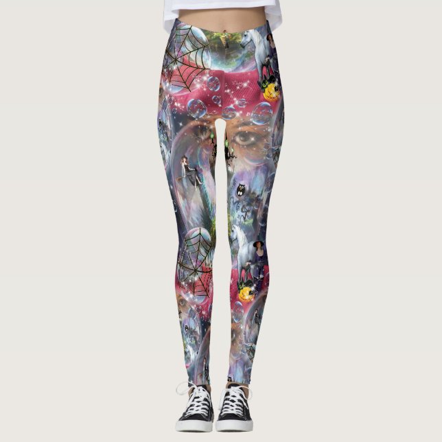 Crystal Boll Halloween Witch Leggings (Framsida)