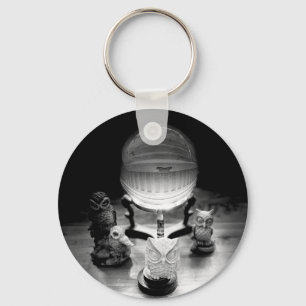 Crystal Boll och Ornamental Uggla Metall Nyckelring
