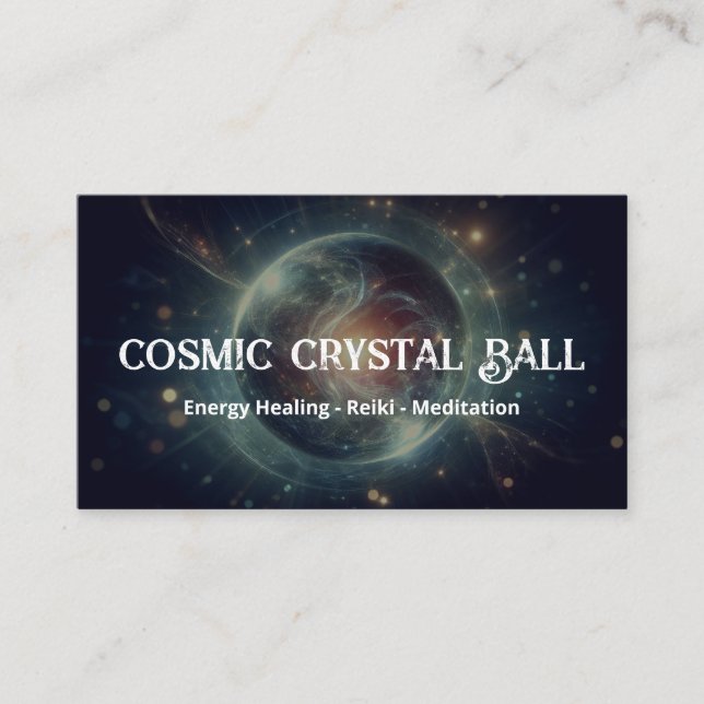 Crystal Boll Psychic Medium Tarot Reader Black Visitkort (Framsida)