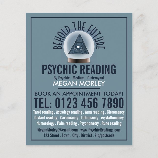 Crystal Boll, Psychic Reading Reading Flygblad (Framsidan)