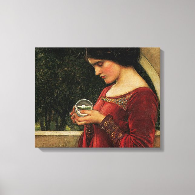Crystal Boll Woman Waterhouse Painting Canvastryck (Framsida)