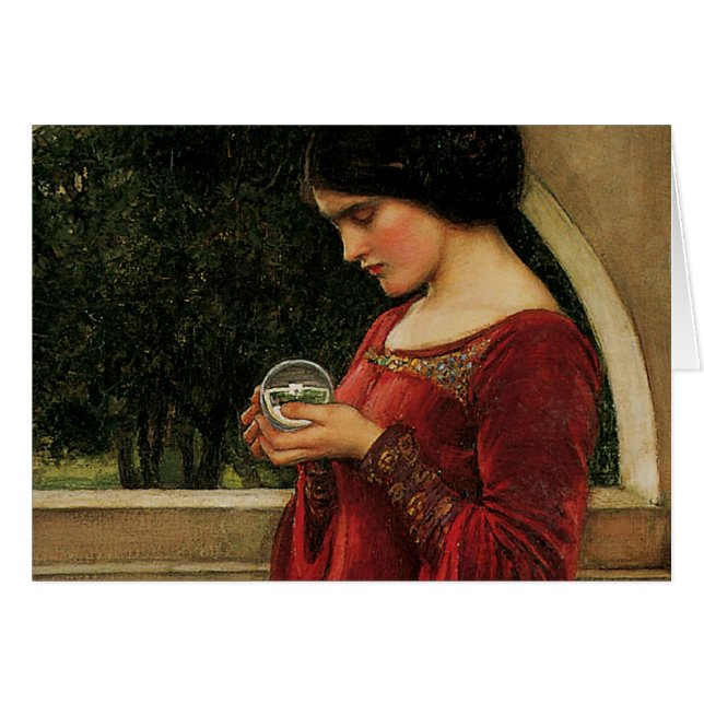 Crystal Boll Woman Waterhouse Painting Hälsningskort (Framsidan Horizontal)