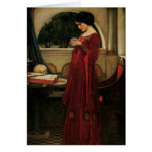 Crystal Boll Woman Waterhouse Painting Hälsningskort
