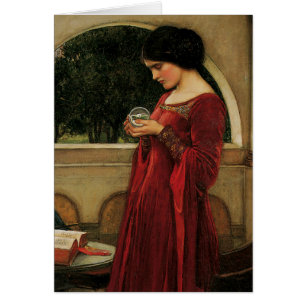 Crystal Boll Woman Waterhouse Painting Hälsningskort