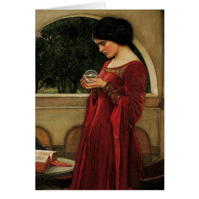 Crystal Boll Woman Waterhouse Painting Hälsningskort (Framsidan)