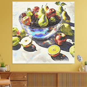 *~*Crystal Bowl Life SC6 Fruktkonst Gift Canvastryck