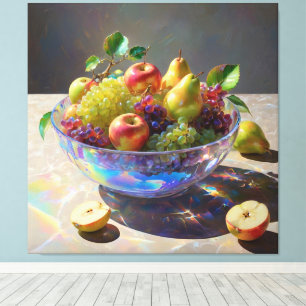 *~* Crystal Bowl still Life Fruit SC6 Canvastryck