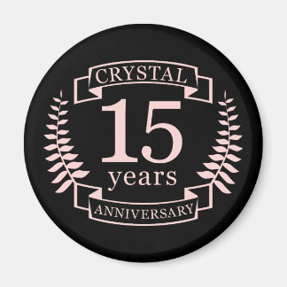 Crystal bröllop-årsdagen 15 år magnet