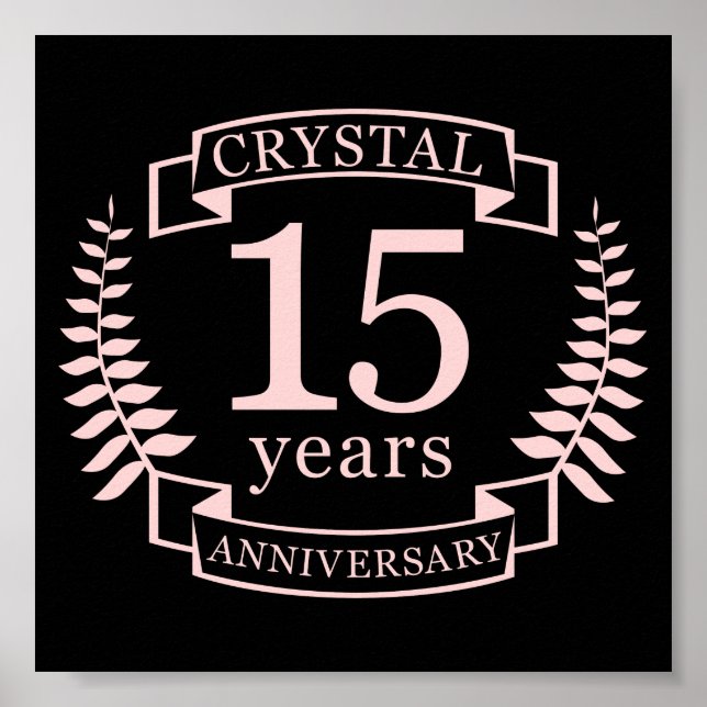 Crystal bröllop-årsdagen 15 år poster (Framsidan)