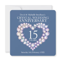 Crystal bröllop hjärta 15 år party