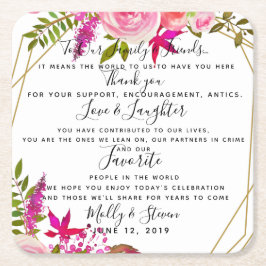 Crystal bröllop ro party/bröllop Tack Underlägg Papper Kvadrat