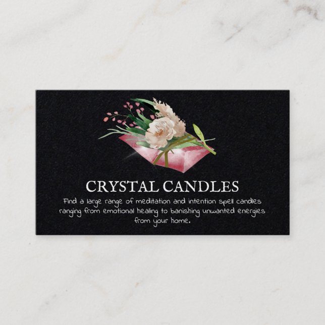 Crystal Candle-avsiktsstavning Visitkort (Framsida)