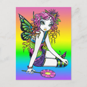 Crystal Candy Rainbow Fairy Postcard Vykort