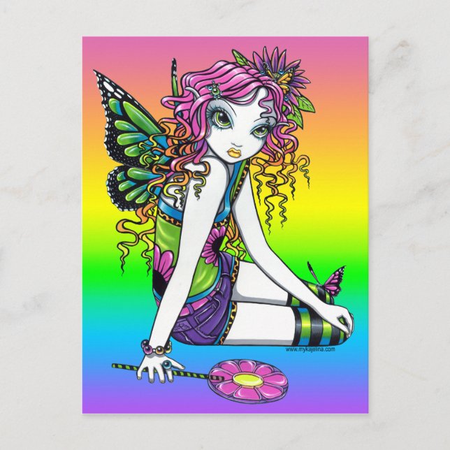 Crystal Candy Rainbow Fairy Postcard Vykort (Framsida)