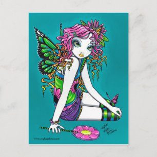 Crystal Candy Rainbow Fairy Postcard Vykort