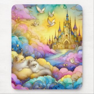 ~Crystal Castle Clouds Kittens ~ Mousepad Musmatta