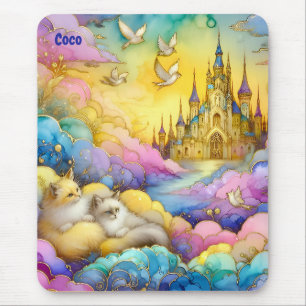Crystal Castle Clouds Kittens ~ Mousepad Musmatta