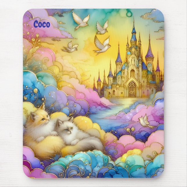 Crystal Castle Clouds Kittens ~ Mousepad Musmatta (Framsidan)