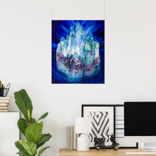 Crystal Castle in Sea by Wenzel Hablik Poster
