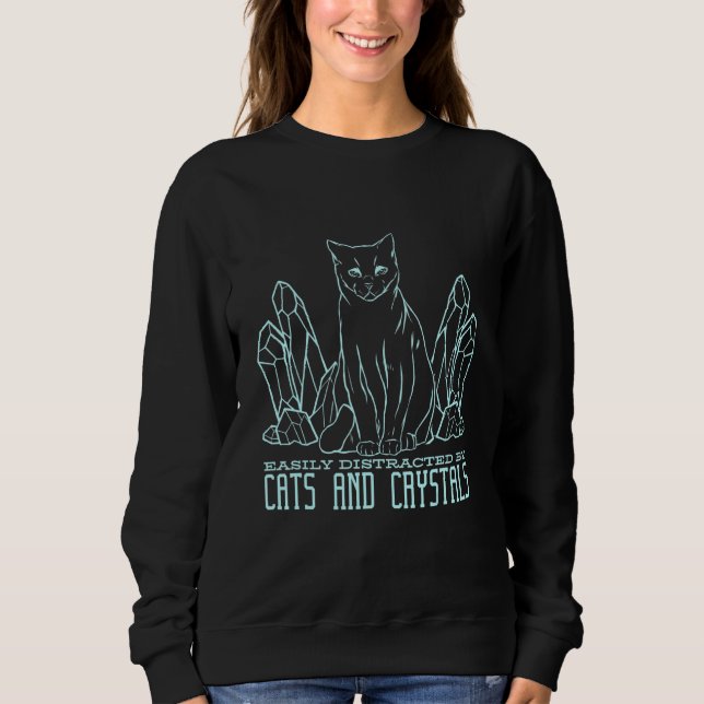 Crystal Cat Pastel Goth T Shirt (Framsida)