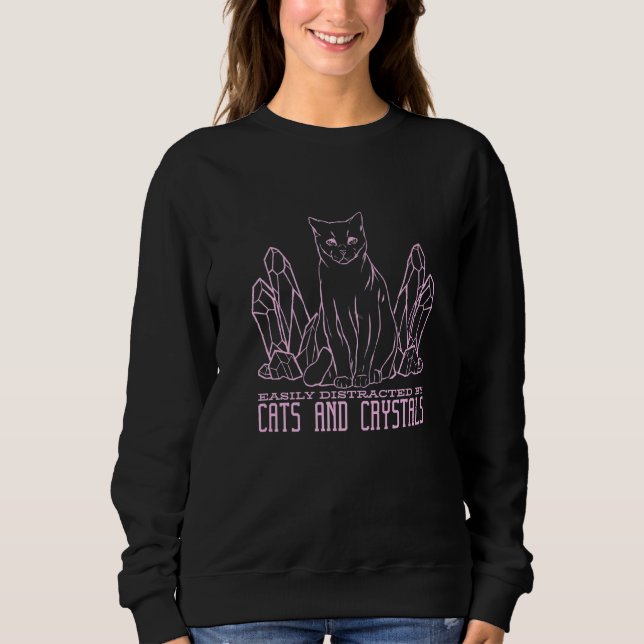 Crystal Cat Pastel Goth T Shirt (Framsida)