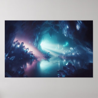 Crystal Cave Dreamcore Liminal Space Surreal Art Poster