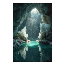 "Crystal Cavern Oasis Wall Poster - Mystical Cave