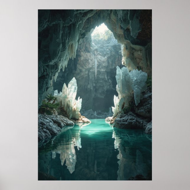 "Crystal Cavern Oasis Wall Poster - Mystical Cave (Framsidan)