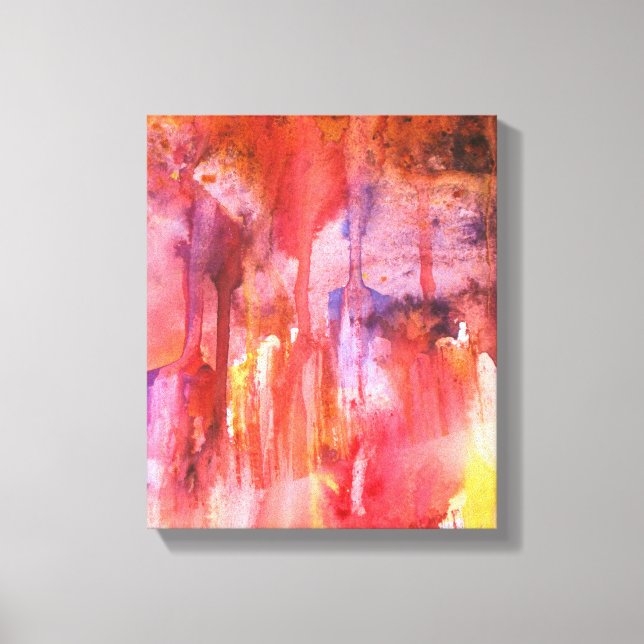 Crystal Caverns Watercolor Skriv ut Canvastryck (Framsida)