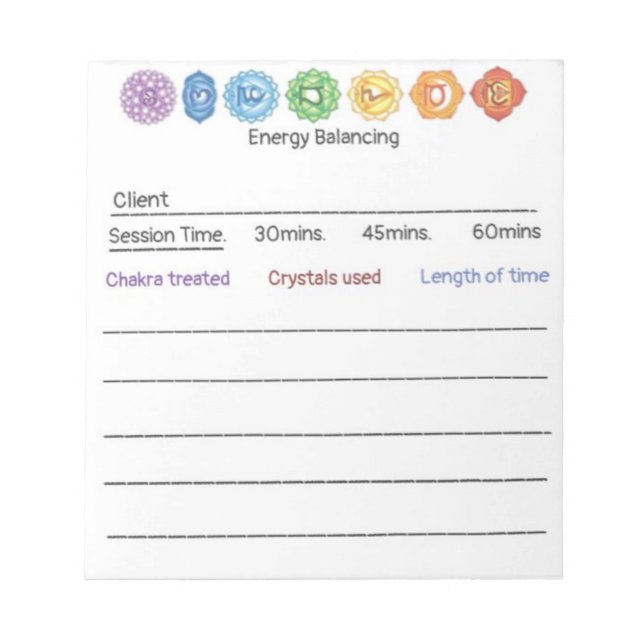 Crystal Chakra Energy Balancing Anteckningsblock (Framsida)