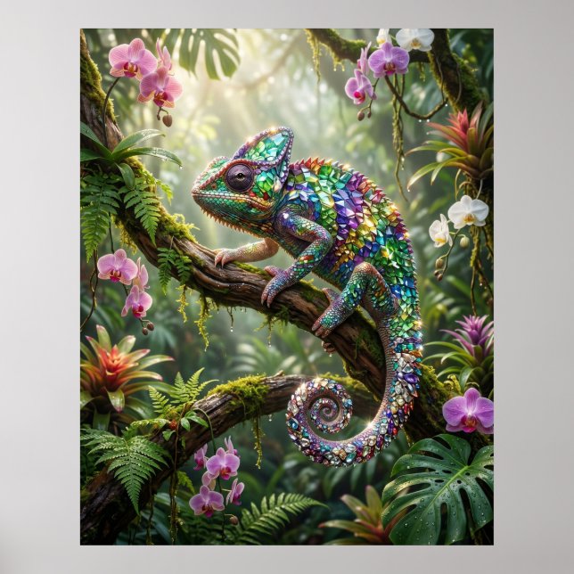 Crystal Chameleon Jungle Glow Poster (Framsidan)