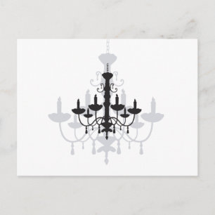 Crystal Chandelier Black Gothic and Shadow Vykort