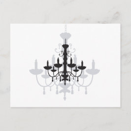 Crystal Chandelier Black Gothic and Shadow Vykort
