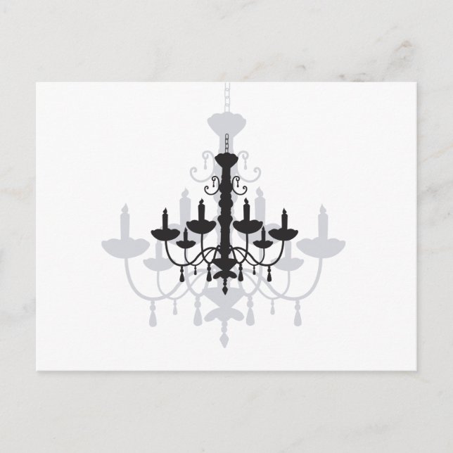 Crystal Chandelier Black Gothic and Shadow Vykort (Framsida)