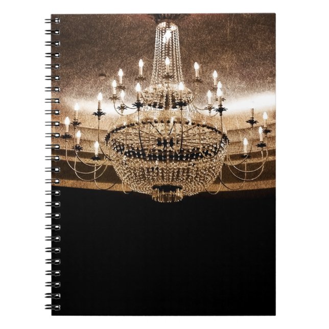 Crystal Chandelier Dazzle Glitz Glam Note Bok Anteckningsbok Med Spiral (Framsidan)
