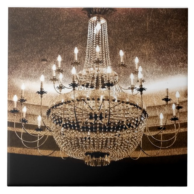 Crystal Chandelier Dazzle Glitz Glam Visning Tile Kakelplatta (Framsidan)